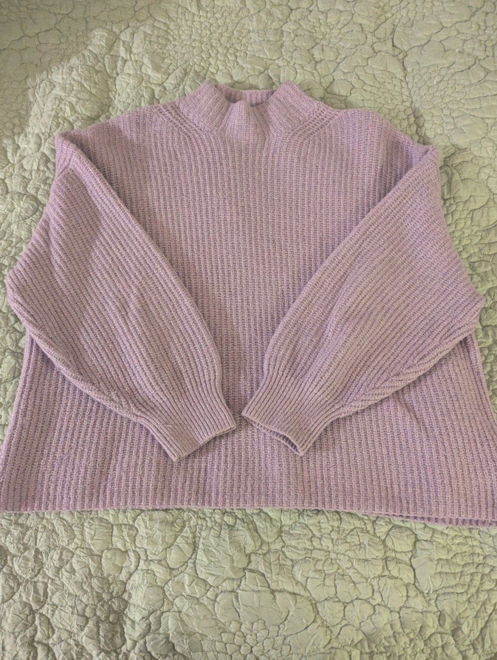 Old Navy Lavender Mock Neck Ribbed Sweater